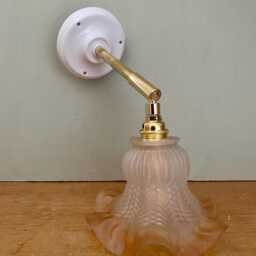 Vintage Frosted Glass Tulip Wall Lamp - thumbnail 3