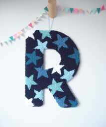 Navy & Blue Star Letter Decorative Wall Hanging - thumbnail 1