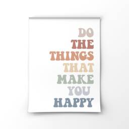 Positive Wall Art, Dressing Room Prints, Happiness Quote Prints With Quotes, Happy Cute Words, Art - thumbnail 3