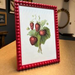 Framed Art Print // Vintage Style Strawberries Red Colour Frame Ready To Hang Wall Decor - thumbnail 2