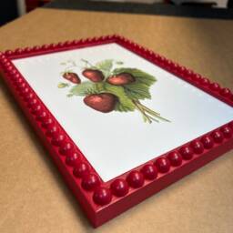 Framed Art Print // Vintage Style Strawberries Red Colour Frame Ready To Hang Wall Decor - thumbnail 3