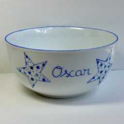 3-Piece Christening Or Birth Gift Set Star Filled With Scattered Blue Stars - thumbnail 2