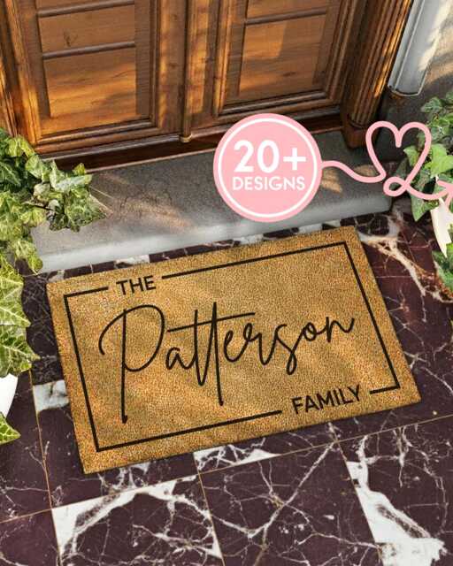 The Family Doormat - Personalized Coir Welcome Mat Last Name Door Housewarming Gift - image 1