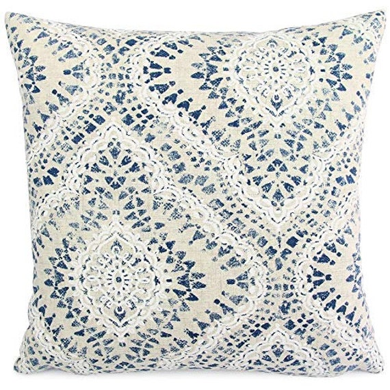 Farmhouse Pillow.throw Pillow.slipcovers.toss Pillow.cushion Cover.bedroom Decor.living Room Decor.spring Decor.summer Decor.blues/Naturals - image 1