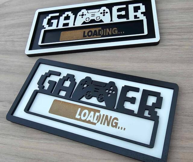 3D Wooden Gamer Bedroom Wall/Door Decor Sign Plaque Gaming - image 1