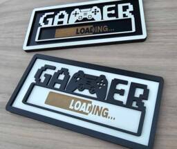 3D Wooden Gamer Bedroom Wall/Door Decor Sign Plaque Gaming - thumbnail 1