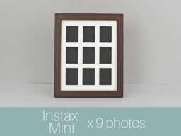 Instax Mini Multi Aperture Wooden Photo Frame. Holds Nine Instax Sized Photos. 10x8 - thumbnail 1