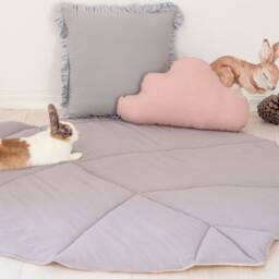 "Linen Leaf Mat For Children ""Grayness, " - thumbnail 3