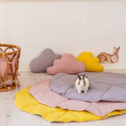 "Linen Leaf Mat For Children ""Grayness, " - thumbnail 4