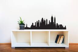 New York City Skyline Silhouette Medium Wall Decal Custom Vinyl Art Stickers - thumbnail 1
