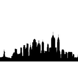 New York City Skyline Silhouette Medium Wall Decal Custom Vinyl Art Stickers - thumbnail 2