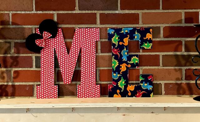 Custom Fabric Covered Letter, 13 Inch, Personalized Wood Letter For Wall Decor, Kids Decor Room, Baby Name Nursery - image 1