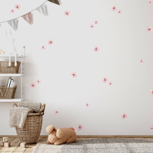 Wall Stickers - Tropical Flowers Wall Decal Set Watercolour Botanical Stickers For Nursery D??cor By Dizzy Duck - image 1