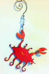 Ornament - Crab Hand Painted Steel