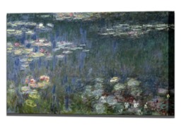 Water Lilies By Claude Monet, Wall Decor Canvas Art Print Green Reflections Impressionism Interior Design, Ready To Hang - thumbnail 1