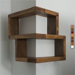 Rustic Corner Shelf, Reversible Shelving, Handcrafted Pinewood Storage & Organisation