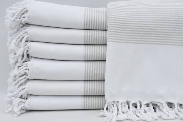 "striped Peshtemal, Turkey Towel, Turkish Towel, Light Beige Peshtemal, Soft Towel, Sauna Towel, 40""x70" - image 1