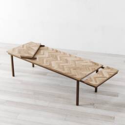 Medway Herringbone Extendable Natural Oak Dining Table - thumbnail 1