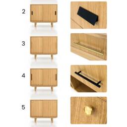Mid-Century Sideboard, Dresser, Commode, Credenza Made Of Oak Vaneer - Livlo D-P01 - thumbnail 3