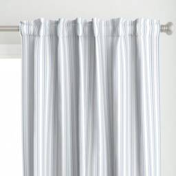French Ticking Curtain Panel - Shabby Chic Stripe Classic Nautical Simple Nursery Custom Sierra Blue Stripes By Shopcabin - thumbnail 1