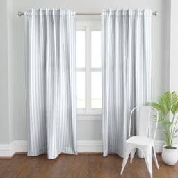 French Ticking Curtain Panel - Shabby Chic Stripe Classic Nautical Simple Nursery Custom Sierra Blue Stripes By Shopcabin - thumbnail 2