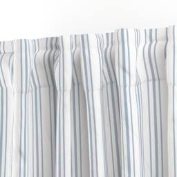 French Ticking Curtain Panel - Shabby Chic Stripe Classic Nautical Simple Nursery Custom Sierra Blue Stripes By Shopcabin - thumbnail 3