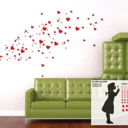 Heart Bubble Girl Wall Decal Diy - Heart Stickers, Soap Bubbles, Kidsroom Banksy Style Sticker, Urban Interior, Berlin Design - thumbnail 2