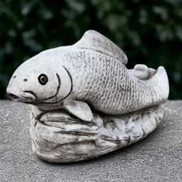 Concrete Fish Sculpture Stone Statue Outdoor Pond Decoration Cement Ornament Handmade Garden & Home Figurine Lover Gift - thumbnail 2