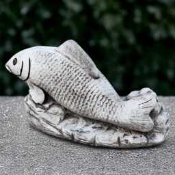 Concrete Fish Sculpture Stone Statue Outdoor Pond Decoration Cement Ornament Handmade Garden & Home Figurine Lover Gift - thumbnail 3