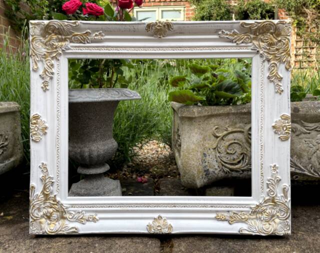 Fine Ornate Rococo Gilt & Antique White Picture Frame - image 1