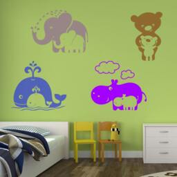 Zoo Babies Mommy & Baby Bear Vinyl Wall Decal - thumbnail 2