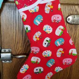 Christmas Stocking With Vintage Trailers Print - thumbnail 3