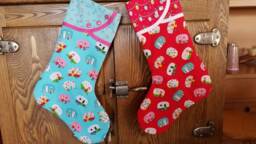 Christmas Stocking With Vintage Trailers Print