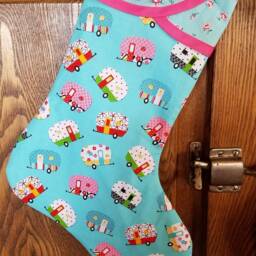 Christmas Stocking With Vintage Trailers Print - thumbnail 2