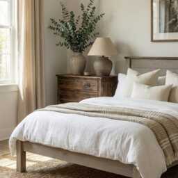 The Rowan Solid Wood Bed Frame - Low Foot End Rustic Modern Bedroom Furniture Handmade in UK - thumbnail 3