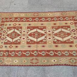 "Handwoven Turkish Kilim Rug Bohemian Flat Weave Wool Rug - 3'10""x5'9" - thumbnail 3