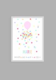 Baby Print-Birth, Baptism, Gift Birth, Gift Baptism, Birth Announcement, Confetti, Lucky Child(Personalized - thumbnail 1