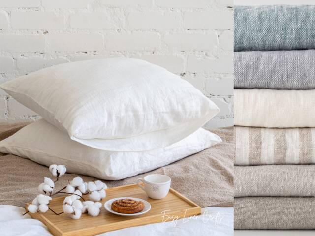 Set Of 2 Linen Pillowcases, Pillow Sham Covers, Bed Stonewashed Slip Organic Cases Set - image 1