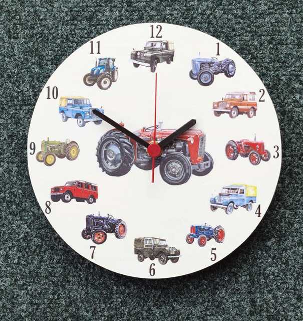 Red Tractor Clock - Clocks Gift Gifts Farmer's Farmers Gift-Farmer's Gift-Farmers Wt61-C - image 1