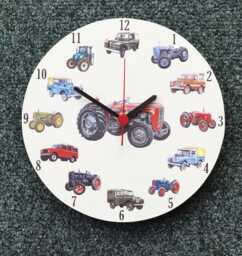 Red Tractor Clock - Clocks Gift Gifts Farmer's Farmers Gift-Farmer's Gift-Farmers Wt61-C - thumbnail 1