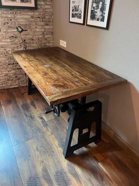 Rustic Solid Wood Dining Table - Handcrafted Office & Conference Farmhouse Modern - image 1