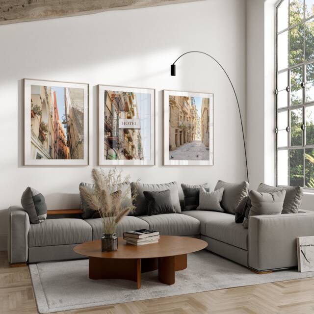 Italy Set Of 3, City Art , Wall Print, Modern Minimalist Poster, Photography, Home Decor Malta, Street Scenery, Malta - image 1