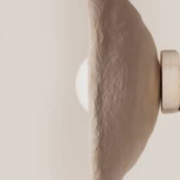 Round Wall Sconce - Size 30 cm - Clay Light, Ceramic Led Ideal For Bedroom, Living Room, Bathroom - thumbnail 3