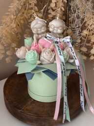 Candle Flower Bouquet For Grandparents - Decorative Wax Flowers, Gift Grandma & Grandad, Home D??cor - thumbnail 1