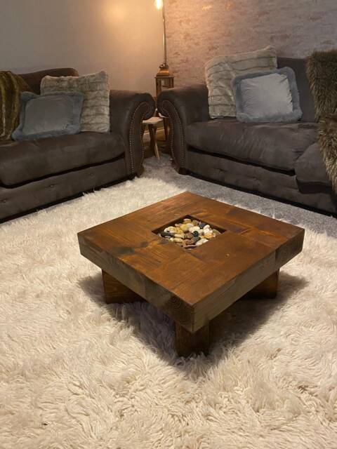 Rustic Handmade Solid Wood Sleeper Coffee Table - image 1