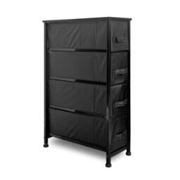 Clarisworld 4 Narrow Chest Drawers Storage Tower Dresser - Wood Top, Sturdy Steel Frame, Organizer Unit - thumbnail 3