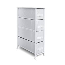 Clarisworld 4 Narrow Chest Drawers Storage Tower Dresser - Wood Top, Sturdy Steel Frame, Organizer Unit - thumbnail 2