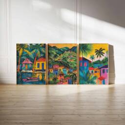 Set Of 3 Guyana Posters, Travel Prints, Caribbean Floral Art, Tropical Decor, Wall Art - thumbnail 2