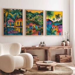 Set Of 3 Guyana Posters, Travel Prints, Caribbean Floral Art, Tropical Decor, Wall Art - thumbnail 3