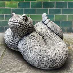 Stone Snake Statue Cement Serpent Sculpture Coiled Garden Decor Mystical Reptile Ornament Outdoor Figurine Nature Yard Art